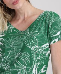 Blusa-Feminina-Estampada-de-Abacaxi-Manga-Curta-Decote-Redondo-Verde-9942534-Verde_4
