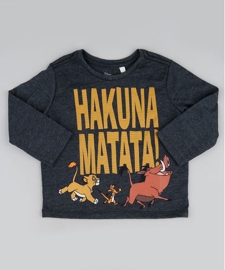 Camiseta-Infantil-O-Rei-Leao-Hakuna-Matata-Manga-Longa-Cinza-Mescla-Escuro-9945029-Cinza_Mescla_Escuro_1
