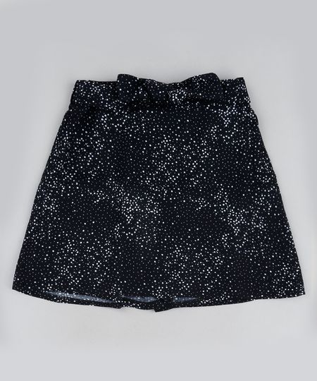 Short-Saia-Infantil-Estampado-de-Poa-com-Laco-na-Cintura-Preto-9950190-Preto_1