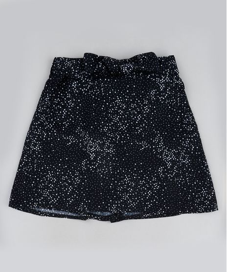 Short-Saia-Infantil-Estampado-de-Poa-com-Laco-na-Cintura-Preto-9950190-Preto_1