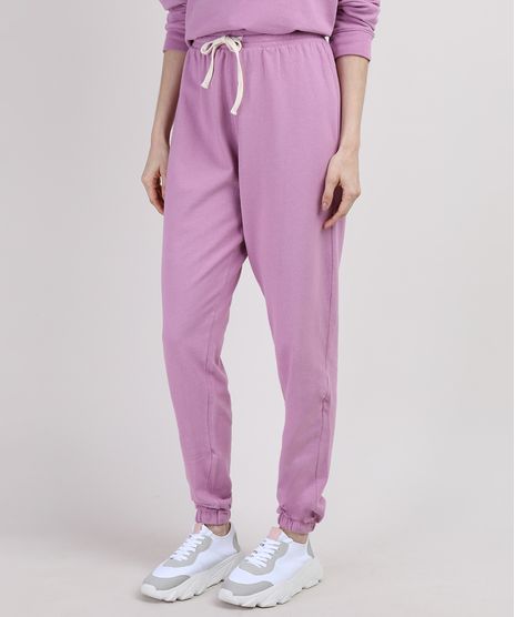 Calca-de-Moletom-Feminina-Mindset-Jogger-Cintura-Alta-com-Cordao-Lilas-9951129-Lilas_1