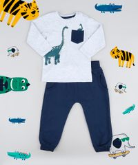 Camiseta-Infantil-Dinossauro-com-Bolso-Manga-Longa--Cinza-Mescla-Claro-9929720-Cinza_Mescla_Claro_2