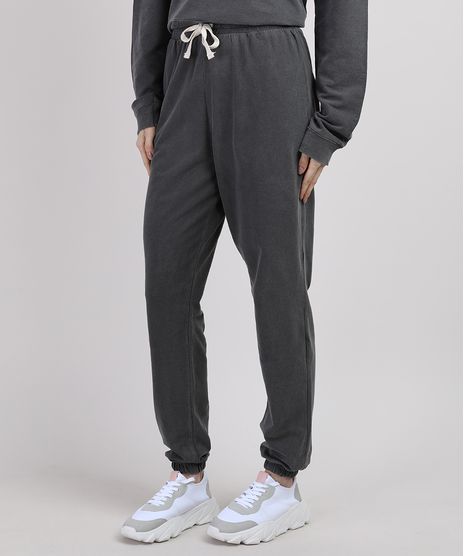 Calca-de-Moletom-Feminina-Mindset-Jogger-Cintura-Alta-com-Cordao-Chumbo-9950453-Chumbo_1