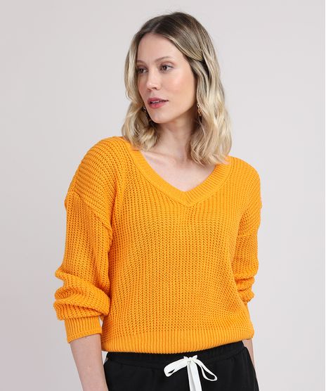 Sueter-de-Trico-Feminino-Amplo-Decote-V-Mostarda-9944245-Mostarda_1