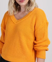 Sueter-de-Trico-Feminino-Amplo-Decote-V-Mostarda-9944245-Mostarda_5
