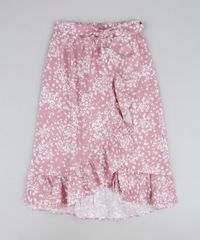 Saia-Infantil-Midi-Estampa-de-Florezinhas-com-Babado-Rosa-Claro-9950181-Rosa_Claro_1