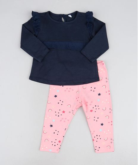 Conjunto-Infantil-Blusa-Azul-Marinho-com-Babado-Manga-Longa---Calca-Legging-Rosa-Claro-9919753-Rosa_Claro_1