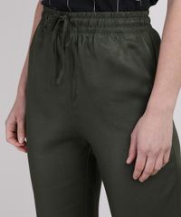 Calca-Feminina-Jogger-Cintura-Super-Alta-com-Amarracao-Verde-Escuro-9950894-Verde_Escuro_4