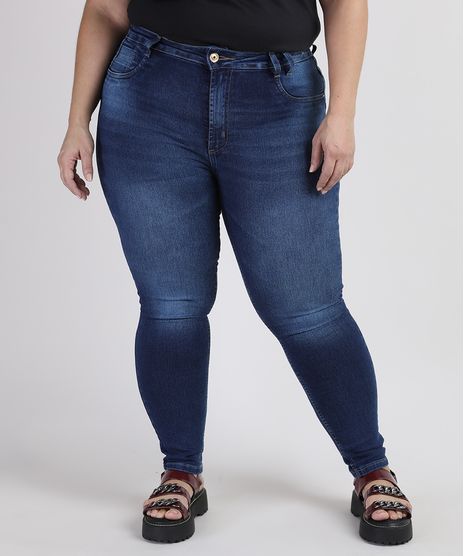 Calca-Jeans-Feminina-Plus-Size-Sawary-Cigarrete-Levanta-Bumbum-Cintura-Alta-Azul-Escuro-9950590-Azul_Escuro_1