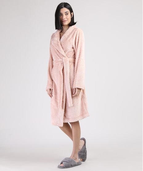 Roupao-Feminino-Texturizado-de-Plush-Com-Faixa-para-Amarrar-Manga-Longa-Rosa-Claro-9836386-Rosa_Claro_1