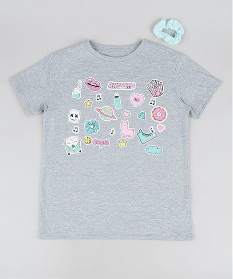 Blusa-Juvenil--Objetos-Manga-Curta-Decote-Redondo-Cinza-Mescla-9944565-Cinza_Mescla_1