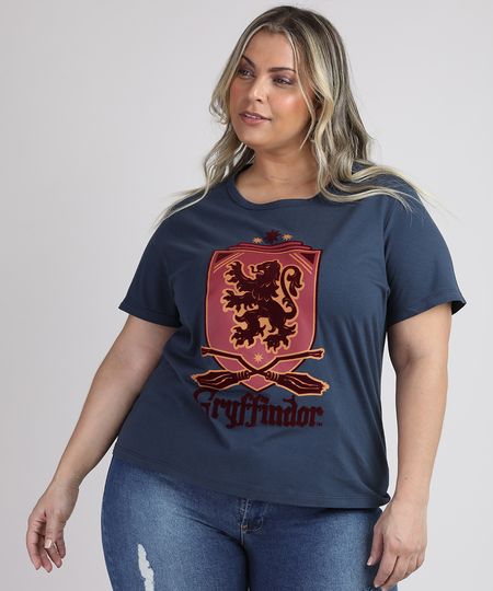 Blusa-Feminina-Plus-Size-Harry-Potter-Grifinoria-Manga-Curta-Decote-Redondo-Azul-Marinho-9951457-Azul_Marinho_1
