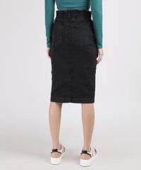 Saia-Jeans-Lapis-Feminina-Midi-Clochard-com-Fenda-Preta-9944878-Preto_2