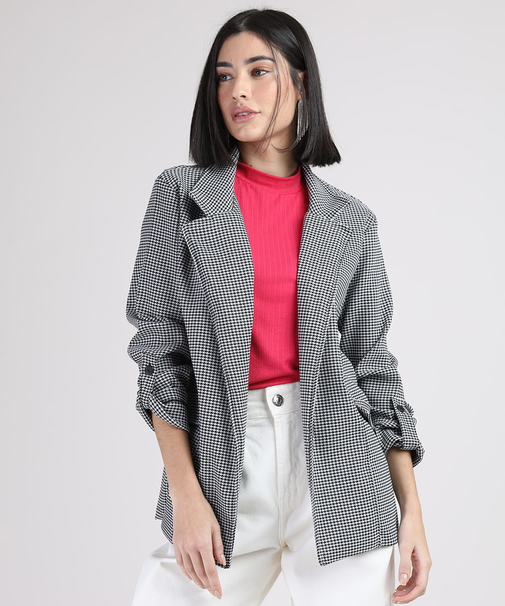 blazer preto feminino c&a
