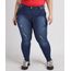 Calca-Jeans-Feminina-Plus-Size-Sawary-Super-Skinny-Push-Up-Cintura-Alta-com-Puidos-e-Barra-Desfiada-Azul-Escuro-9950591-Azul_Escuro_1