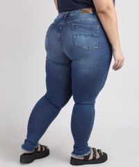 Calca-Jeans-Feminina-Plus-Size-Sawary-Cigarrete-Cintura-Alta-com-Rasgos-e-Barra-Desfiada-Azul-Escuro-9945253-Azul_Escuro_2