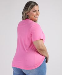 Blusa-Feminina-Plus-Size-Mickey-Manga-Curta-Decote-Redondo-Rosa-9951040-Rosa_2