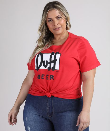 Blusa-Feminina-Plus-Size-Duff-Beer-Os-Simpsons-Manga-Curta-Decote-Redondo-Vermelha-9951458-Vermelho_1