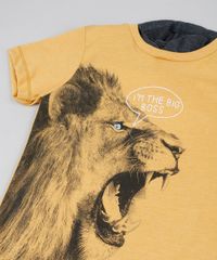Camiseta-Infantil-Leao-com-Capuz-Manga-Curta-Gola-Careca-Mostarda-9885120-Mostarda_3