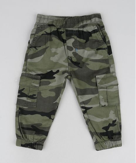 Calca-Infantil-Jogger-Estampada-Camuflada-Com-Bolsos-Verde-Militar-9946860-Verde_Militar_1