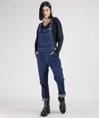 Macacao-Jeans-Feminino-Relaxed-com-Bolsos-Azul-Escuro-9946100-Azul_Escuro_1