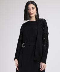 Cardigan-de-Trico-Feminino-com-Aviamento-Metalizado-Preto-9945806-Preto_1
