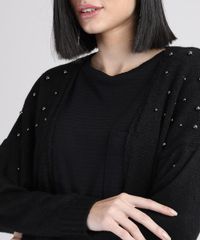 Cardigan-de-Trico-Feminino-com-Aviamento-Metalizado-Preto-9945806-Preto_4