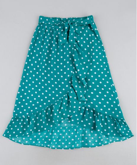 Saia-Infantil-Longa-Estampada-de-Poa-com-Babados-Verde-9950185-Verde_1