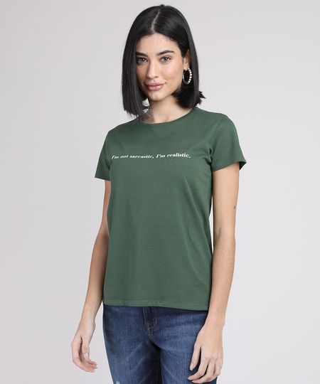 Blusa-Feminina--I-m-Realistic--Manga-Curta-Decote-Redondo-Verde-Escuro-9947765-Verde_Escuro_1