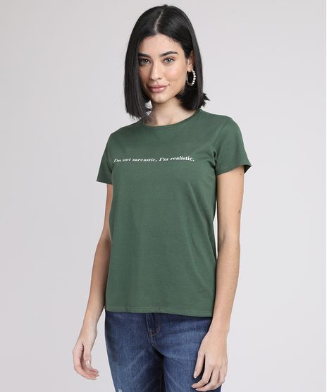 Blusa-Feminina--I-m-Realistic--Manga-Curta-Decote-Redondo-Verde-Escuro-9947765-Verde_Escuro_1