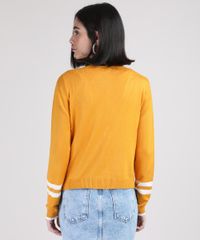 Cardigan-de-Trico-Feminino-com-Listras-Decote-V-Mostarda-9823176-Mostarda_2