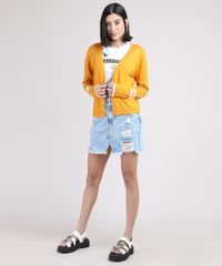 Cardigan-de-Trico-Feminino-com-Listras-Decote-V-Mostarda-9823176-Mostarda_3