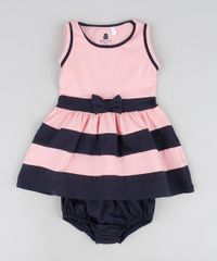 Vestido-Infantil-Listrado-com-Laco-Regata--Rosa-9945992-Rosa_1