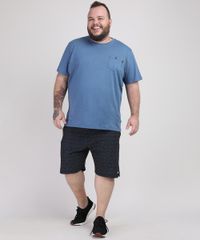 Camiseta-Masculina-Plus-Size-com-Bolso-Manga-Curta-Gola-Careca-Azul-9951574-Azul_3