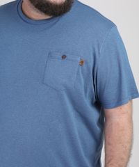 Camiseta-Masculina-Plus-Size-com-Bolso-Manga-Curta-Gola-Careca-Azul-9951574-Azul_4