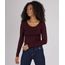 Blusa-Feminina-Basica-Manga-Longa-Decote-Redondo-Vinho-8578638-Vinho_1
