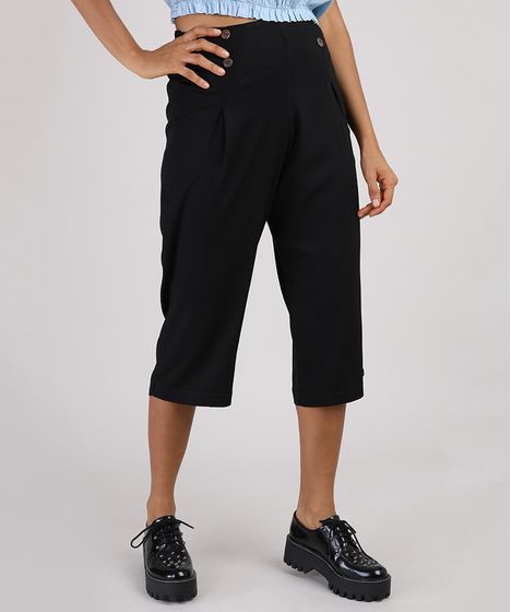 calça pantacourt preta cea