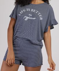 Pijama-Feminino--Life-is-Better--Listrado-Manga-Curta-Azul-Marinho-9928853-Azul_Marinho_4