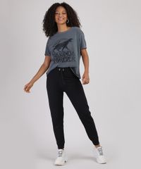 Blusa-Feminina-Pantera-Negra--Wakanda-Forever--Manga-Curta-Decote-Redondo-Chumbo-9894524-Chumbo_3