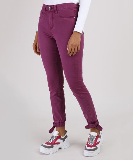 Calca-de-Sarja-Feminina-Sawary-Skinny-Jogger-Cintura-Alta-com-No-Roxa-9950601-Roxo_1 Calca-de-Sarja-Feminina-Sawary-Skinny-Jogger-Cintura-Alta-com-No-Roxa-9950601-Roxo_1