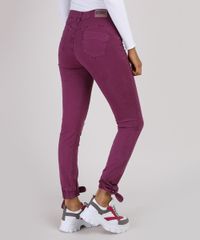 Calca-de-Sarja-Feminina-Sawary-Skinny-Jogger-Cintura-Alta-com-No-Roxa-9950601-Roxo_2