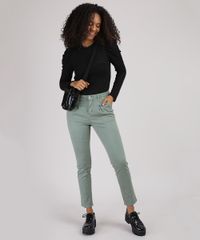Calca-de-Sarja-Feminina-Sawary-Boyfriend-Cintura-Media-com-Pregas-Verde-9950604-Verde_3