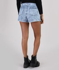 Short-Jeans-Feminino-Cintura-Super-Alta-Marmorizado-com-Faixa-para-Amarrar-Azul-Claro-9944953-Azul_Claro_2