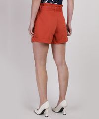 Short-de-Sarja-Feminino-Clochard-Cintura-Alta-com-Cinto-Laranja-9946825-Laranja_2