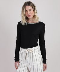 Blusa-Feminina-com-Aplicacao-de-Perolas-Manga-Longa-Decote-Redondo--Preta-9943057-Preto_1
