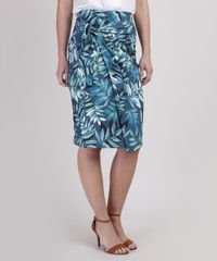 Saia-Feminina-Midi-Canelada-Estampada-de-Folhagem-com-Transpasse-e-No-Azul-9944335-Azul_1