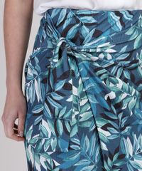 Saia-Feminina-Midi-Canelada-Estampada-de-Folhagem-com-Transpasse-e-No-Azul-9944335-Azul_4