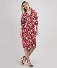 Vestido-Chemise-Feminino-Midi-Estampado-Floral-Manga-Longa-Vermelho-Escuro-9942688-Vermelho_Escuro_3