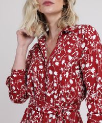 Vestido-Chemise-Feminino-Midi-Estampado-Floral-Manga-Longa-Vermelho-Escuro-9942688-Vermelho_Escuro_4