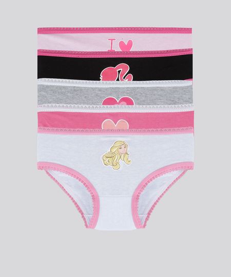 Kit-de-5-Calcinhas-Barbie-Multicor-8682853-Multicor_1 Kit-de-5-Calcinhas-Barbie-Multicor-8682853-Multicor_1